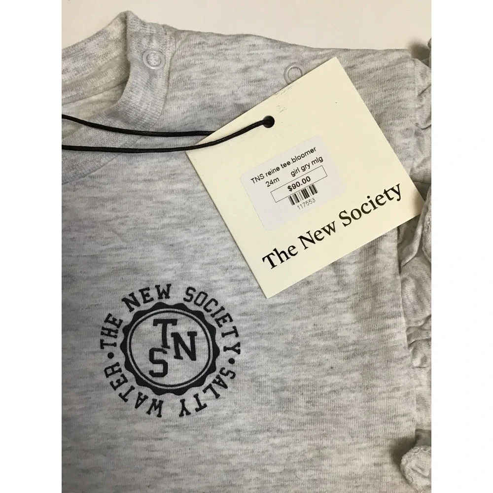 The New‎ Society Baby Gray Melange Reine Special Baby Tee Bloomer NWT Size 24M